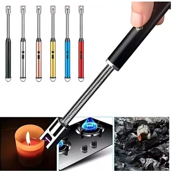 Acendedor Isqueiro Elétrico Plasma Arco USB Recarregável Sem Chama Vela Fogão Churrasqueira Cozinha