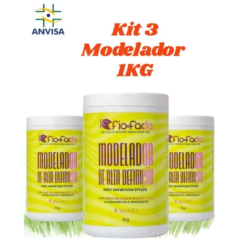 Kit 3 Pasta Modeladora para Tranças e Penteado fio de fada 1kg para acabamento de tranças e penteados