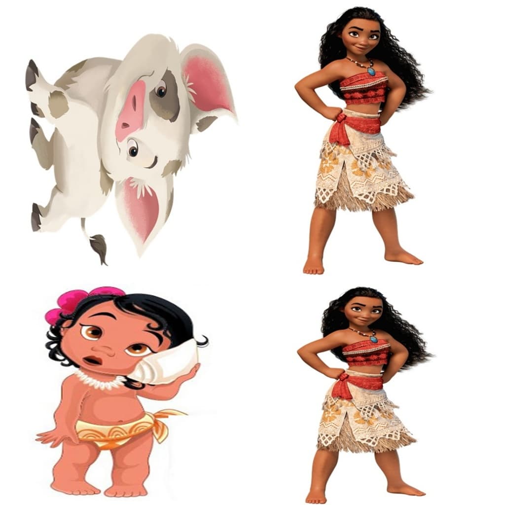 Moana kit 4 peças de 20cm display de festa em mdf