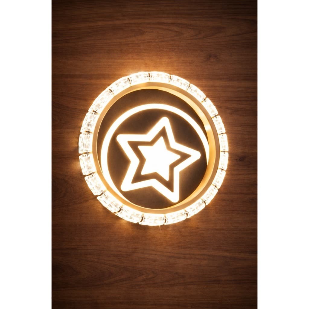 Arandela Estrelar Diamod 24w Branco quente moderna para decoração COD A8706