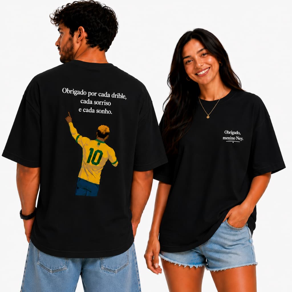 Camiseta Oversized Príncipe do Futebol 100% Algodão Unissex Streetwear Premium