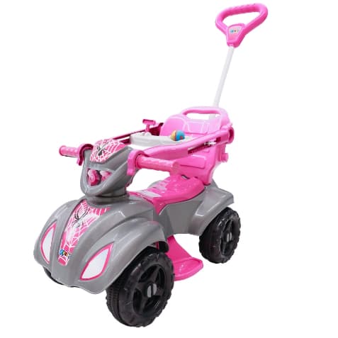 Carrinho de Passeio Quadriciclo Infantil Zociella Motoquinha Baby Aranhã Com Pedal e Empurrador