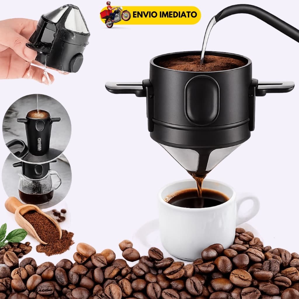Mini Filtro Coador de Café Reutilizável Inox Sem Papel Filtro Permanente Portátil Universal para Caneca Xícara Jarra e C