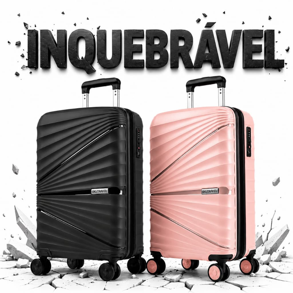 Kit 2 Mala Viagem Avião 10Kg Giratória Bagagem Extensor Bordo Mao Férias Premium