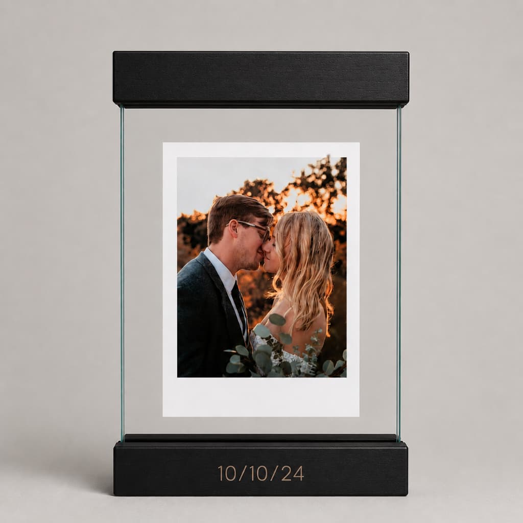 Porta Foto 10x15 de Mesa Moldura Madeira com Vidro Decoração Quarto Sala Casal Estante Aparador
