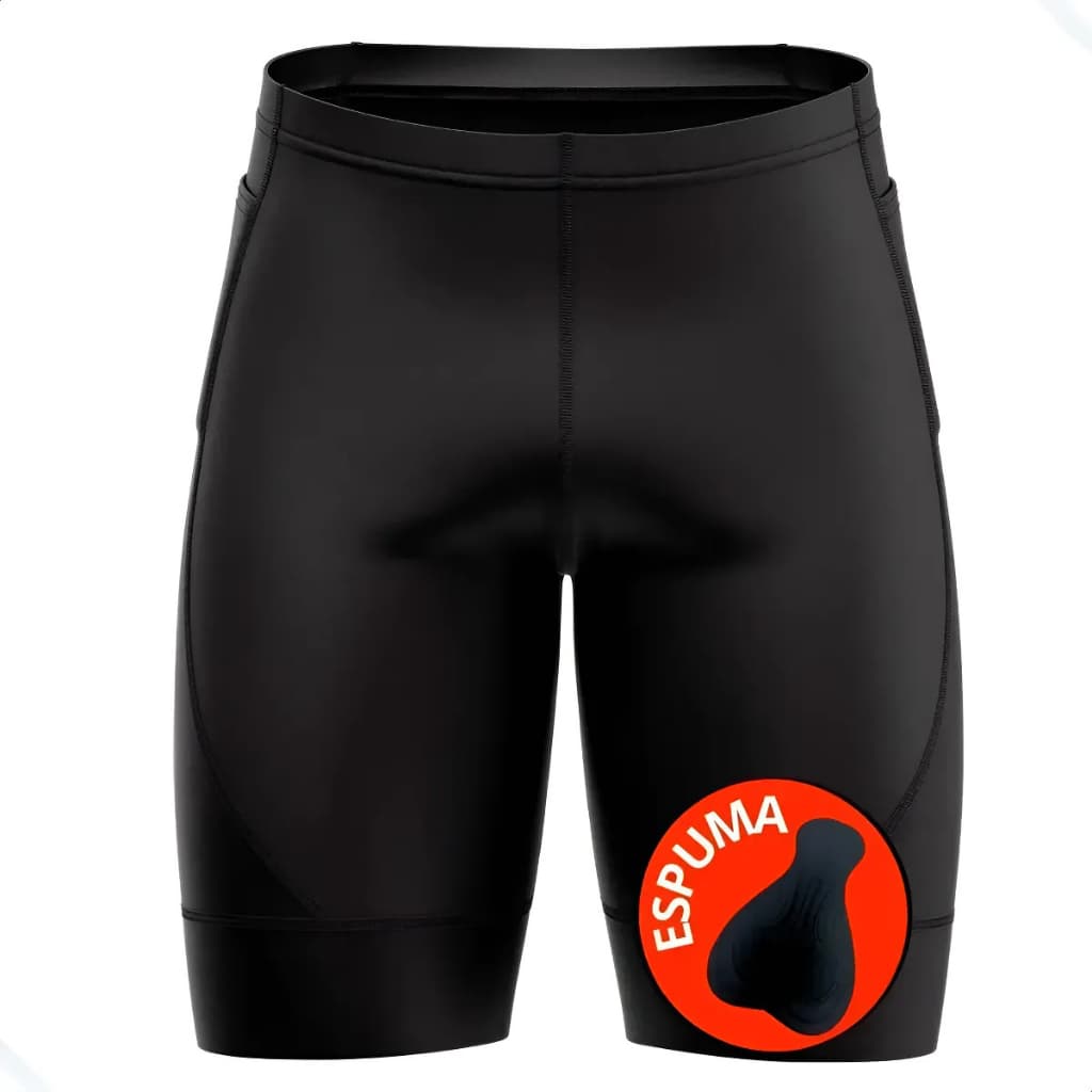 Bermuda de Ciclismo Masculina Almofadada Alta Densidade Com Dois Bolsos Forro De Espuma