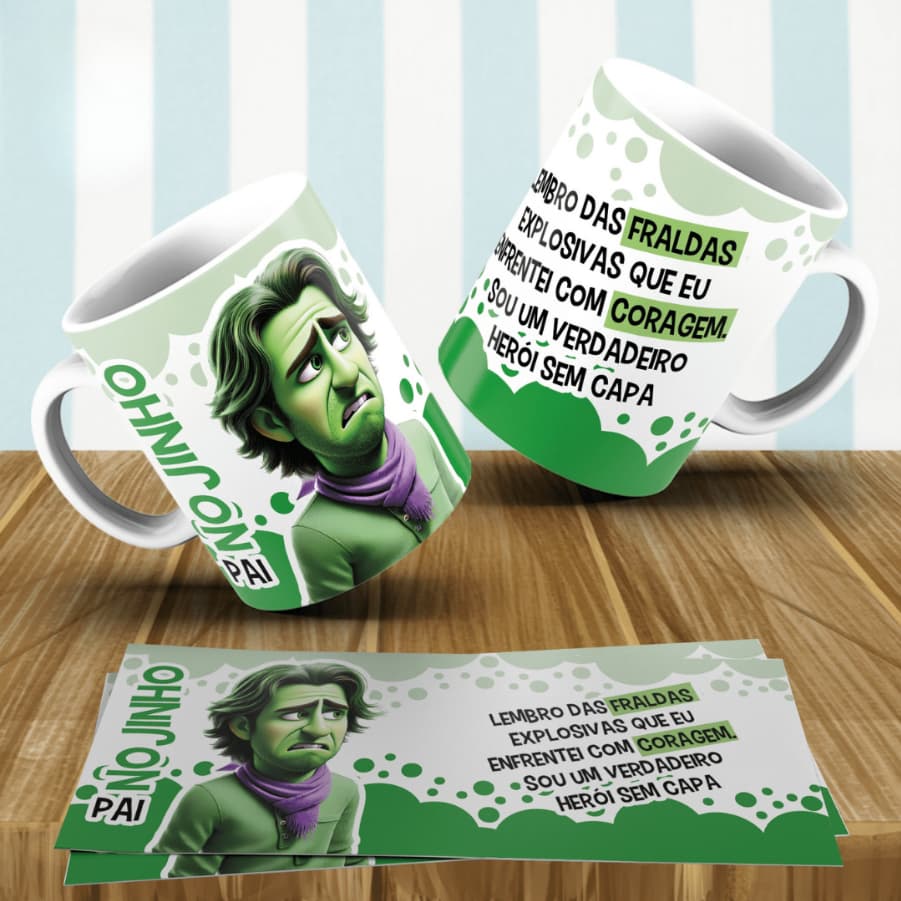 Caneca Personalizada Pai Divertidamente - Dia dos Pais vários Personagens - Porcelana - Presente