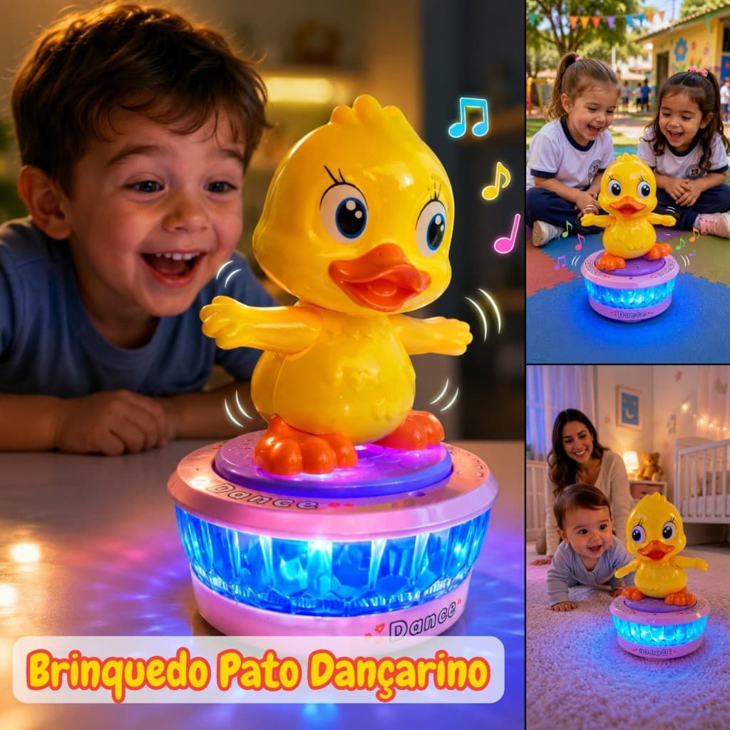 Patinho Dançarino Musica Som Luz Brinquedo Criança Bebê Robo