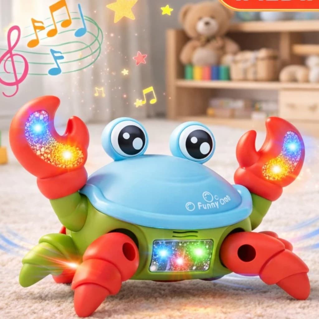 Caranguejo Brinquedo Fujão Musical Som Luz E Movimento/WJ127