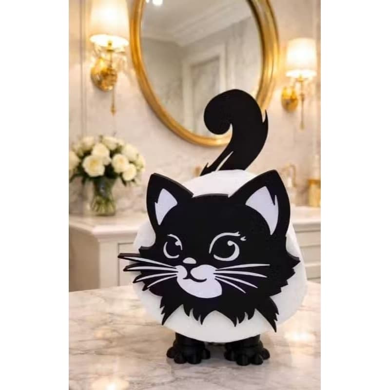 Suporte papel higiénico gato