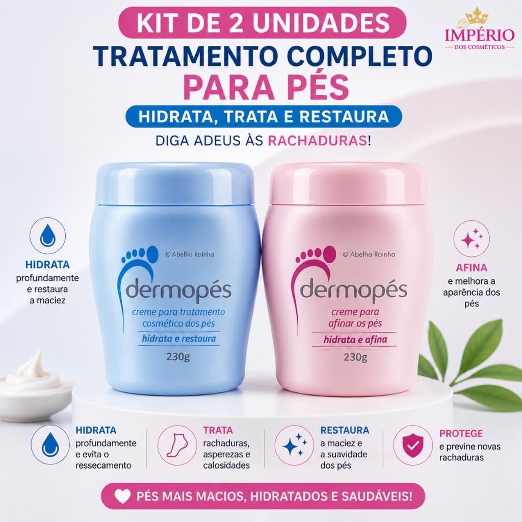 Kit Dermopés Hidrata e Restaura 230g + Hidrata e Afina 230g - Abelha Rainha