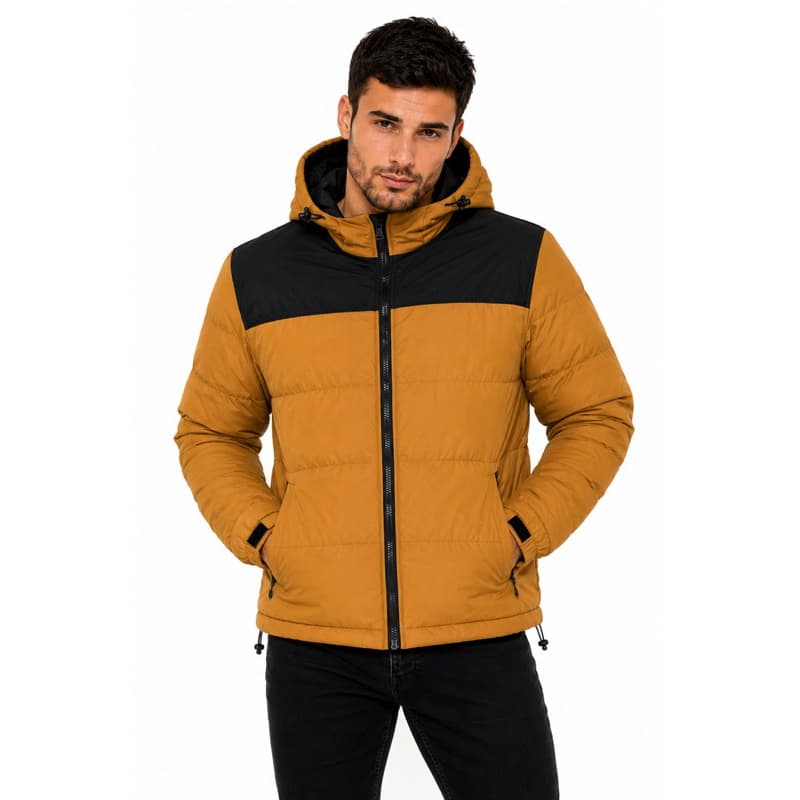 Jaqueta Puffer Masculina Impermeável Forrada com Capuz Inverno Premium P ao GG
