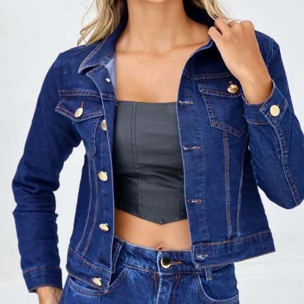 Jaqueta Jeans Feminina - Linha Premium com barra