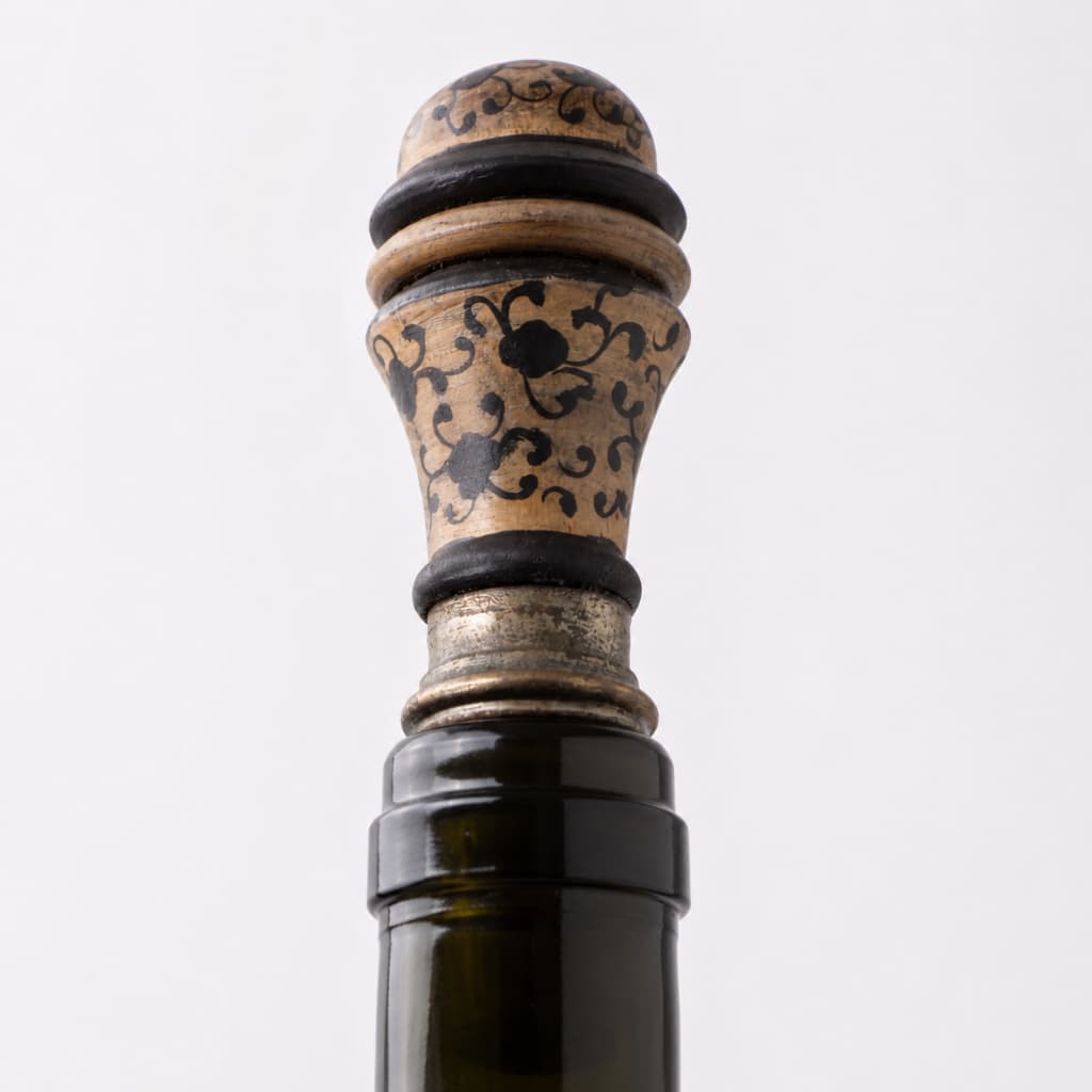 Fechador de Vinhos Rústico Elegante Garrafa Adega Cortiça e Madeira Luxo Cozinha