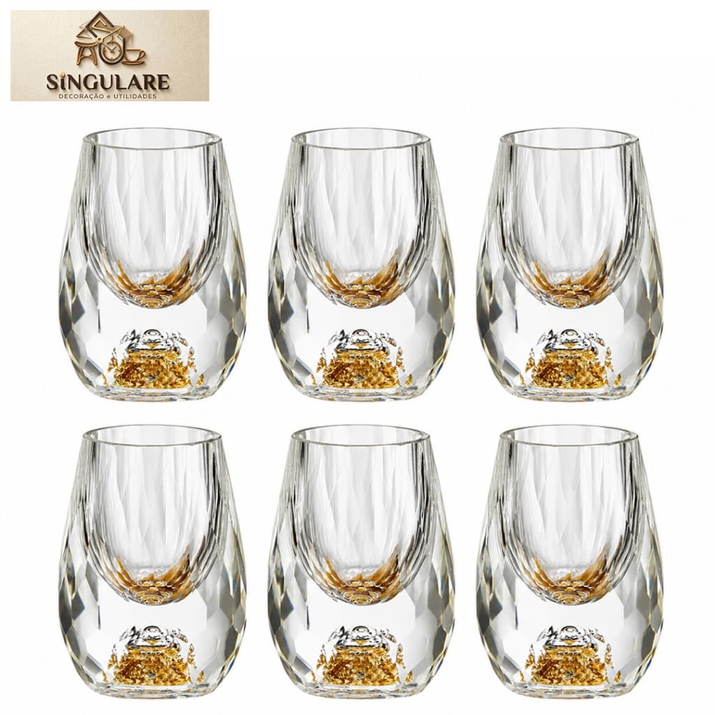 SINGULARE - 6 COPOS PARA SHOT E DRINK LAPIDADO