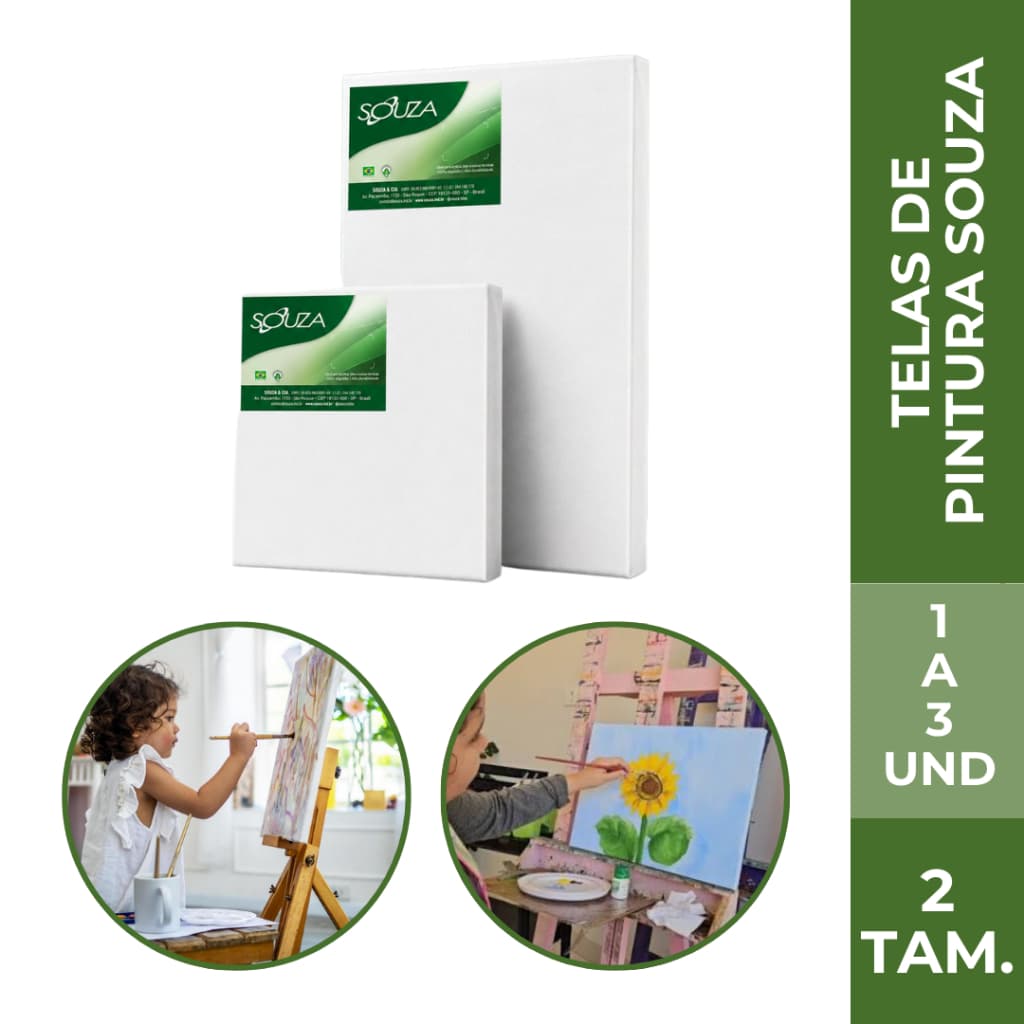 Tela Para Pintura Branca Souza Chassi em MDF Tela de Algodão Para Tinta Acrílica Óleo Guache