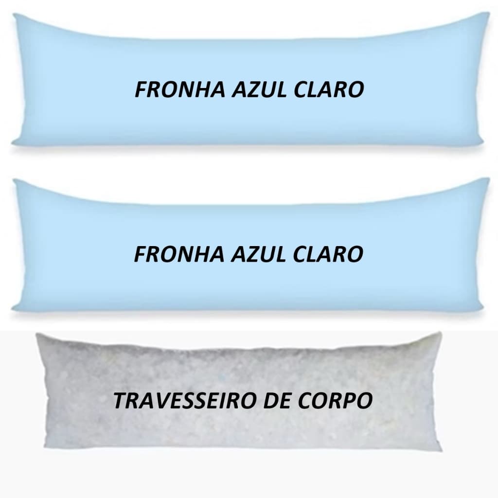 Kit 2 Travesseiros de corpo Xuxão com 2 fronhas 140 x 40 cm