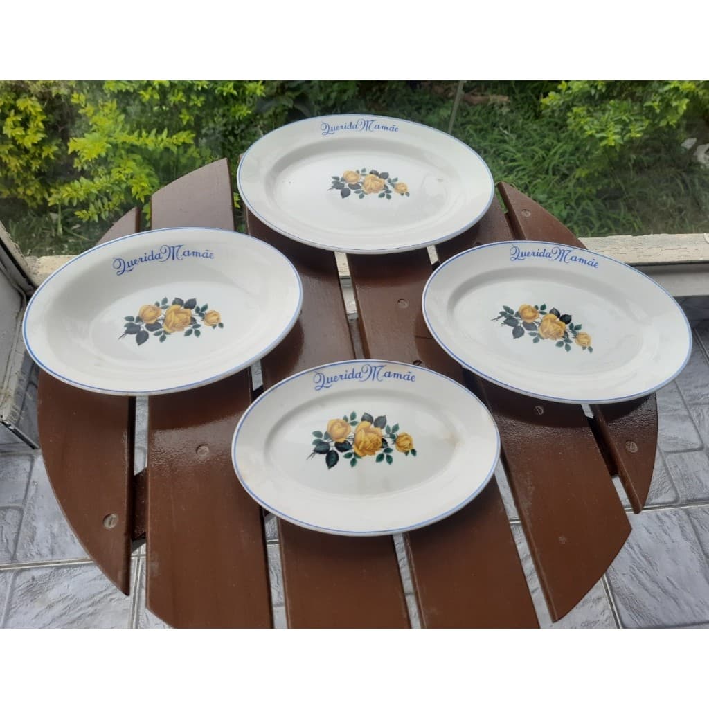 Lote com 4 travessas em porcelana antiga Nadir Figueiredo louça antiga