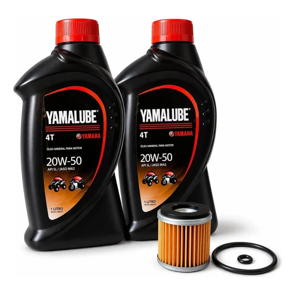 Kit 2 Óleo Yamalube 20w50 + Filtro Fazer 250 Lander Tenere + Graxa De Brinde