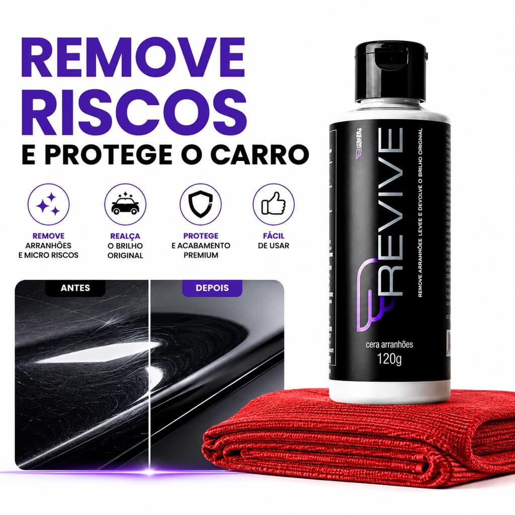 Revive Tira Risco Automotivo 120g Removedor De Riscos Para Pintura De Carro Restaura Brilho