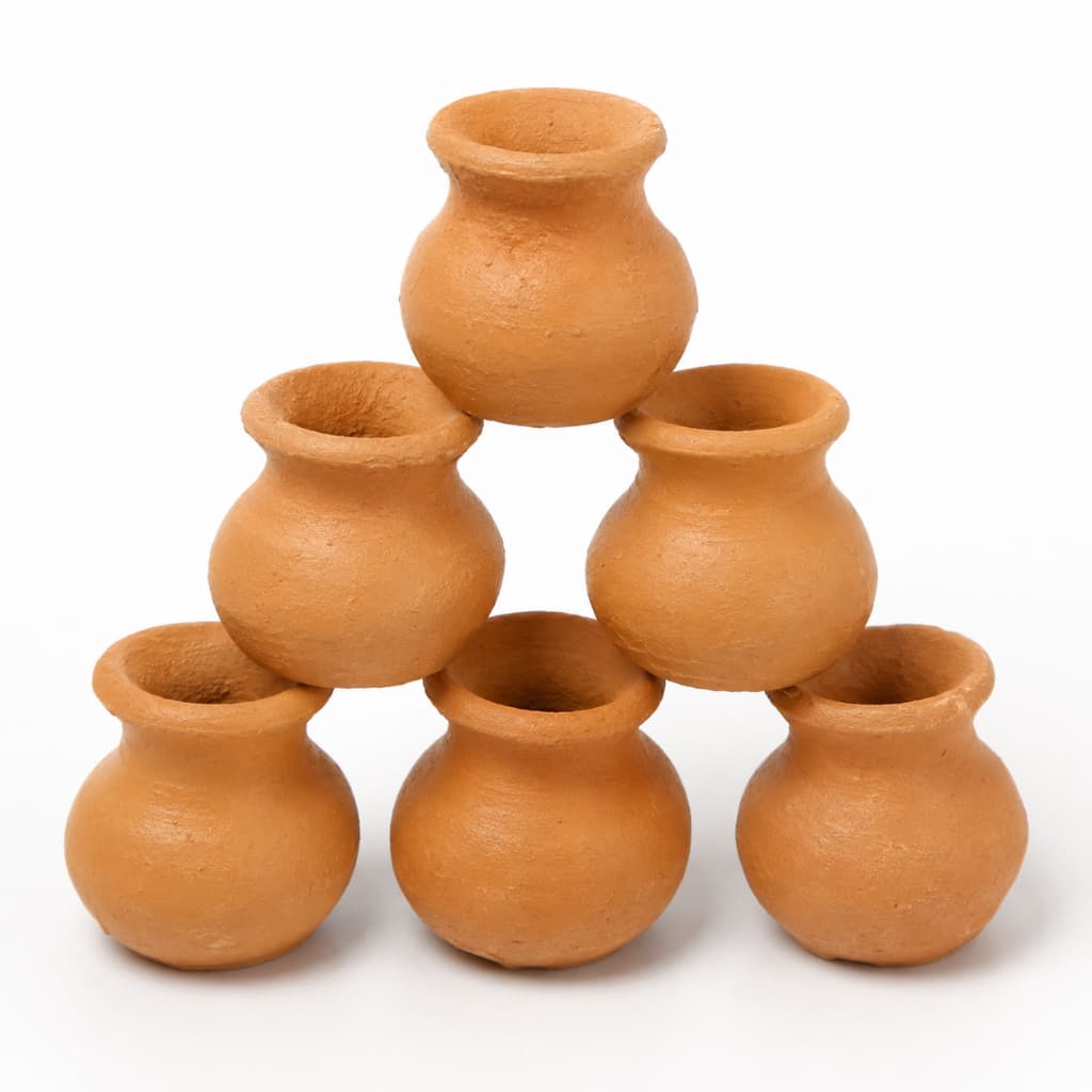Kit 60 Unidades Vaso De Barro Pequeno Artesanal 5cm X 5 Cm Para Igreja Decoração Casamento