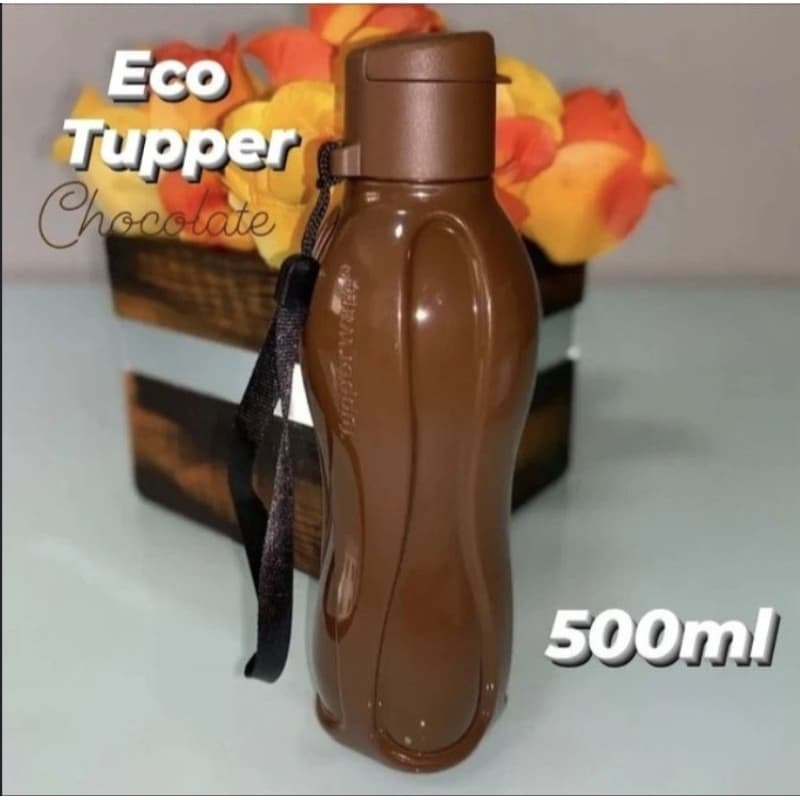 Garrafa d'agua Tupperware Eco Tupper Plus 500ml -  cor: Chocolate