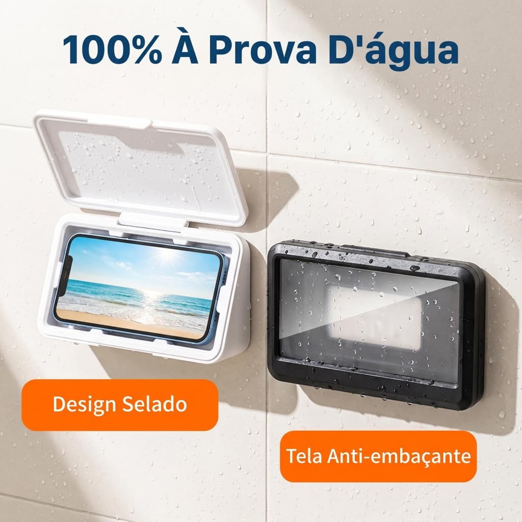 Suporte De Celular Articulado Para Banheiro E Cozinha Adesivo