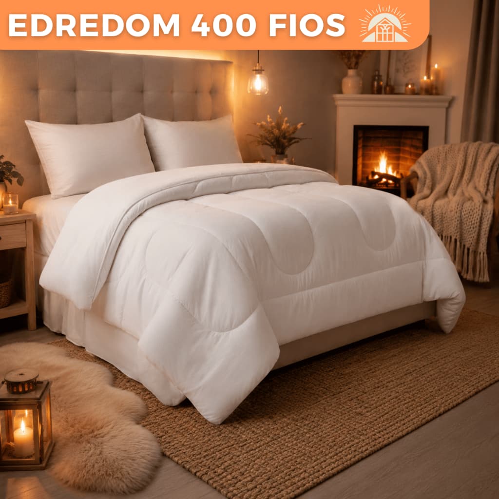 Edredom Toque de Algodão 400 Fios Dupla Face Percal Solteiro Casal Queen King Grosso Para Inverno