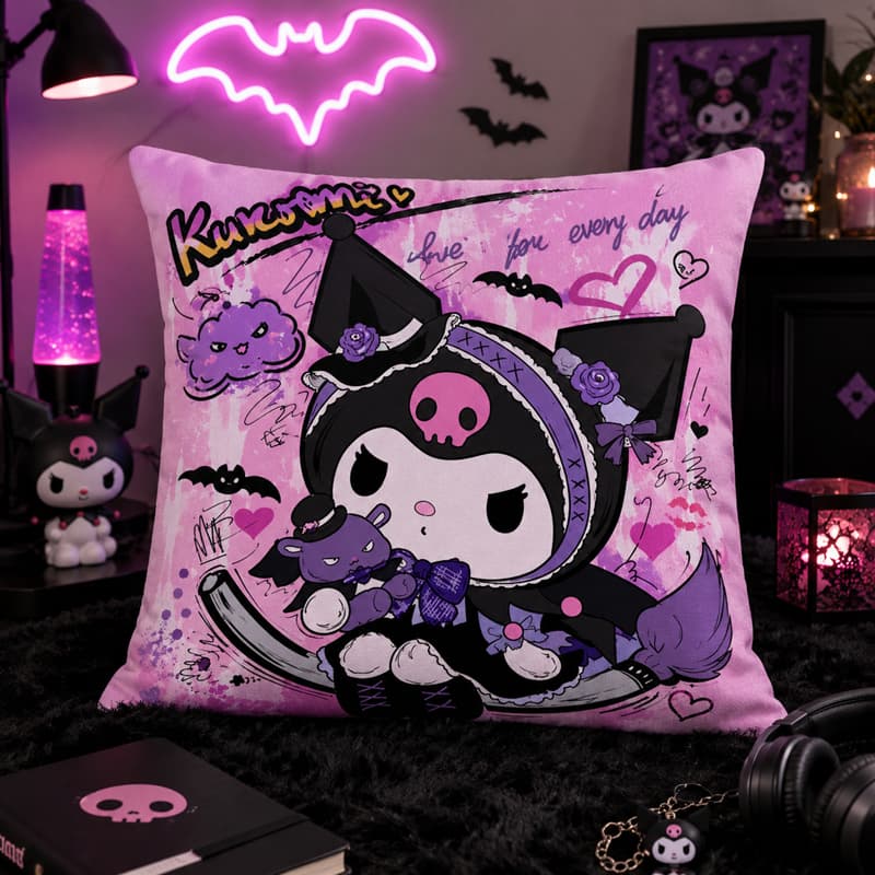 ALMOFADA COMPLETA KUROMI  FOFA   - TAMANHO 30X30