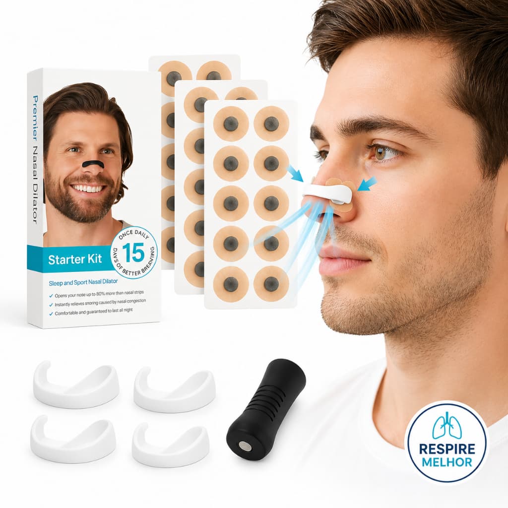 Kit Dilatador Nasal Magnético Antirronco Silicone Reutilizável Sono Respiração
