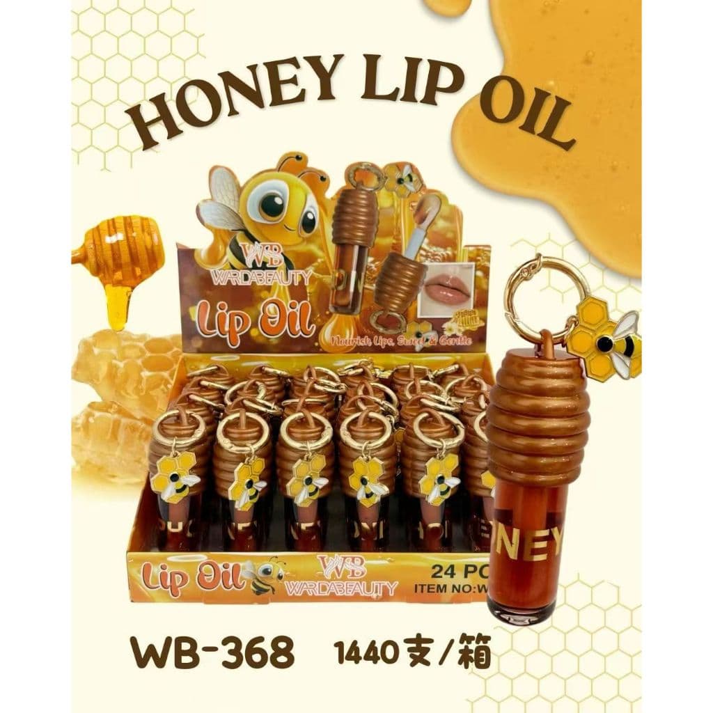 Lip Oil Honey Mel Miss Glam Gloss Hidratante com Chaveiro Abelha Brilho Natural