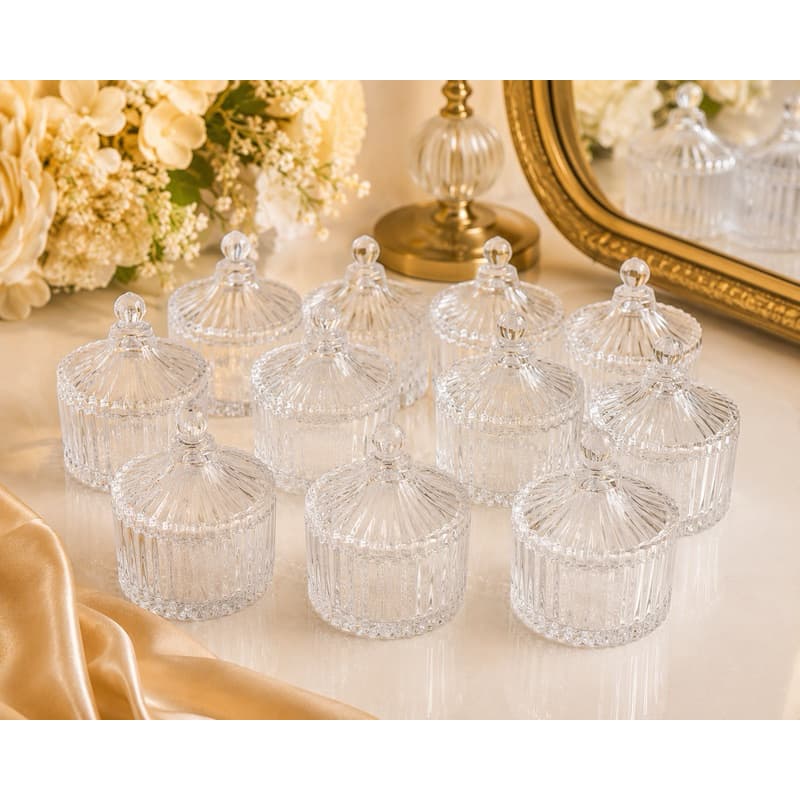 Mini Bomboniere  Acrílica Transparente 7x5cm – Pacote com 10 e 15 Unidades para Doces.