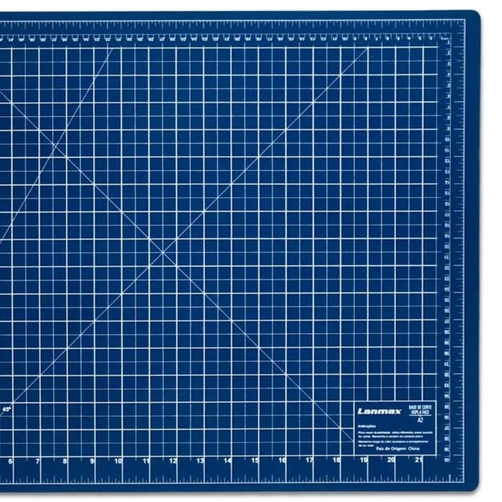 Base de Corte A2 Azul 60x45cm PVC para Patchwork, Scrapbook, Artesanato