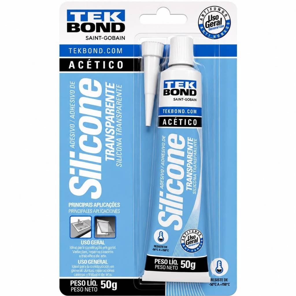 Silicone Acético Tekbond 50g Selante Vedação Multiuso Alta Resistência
