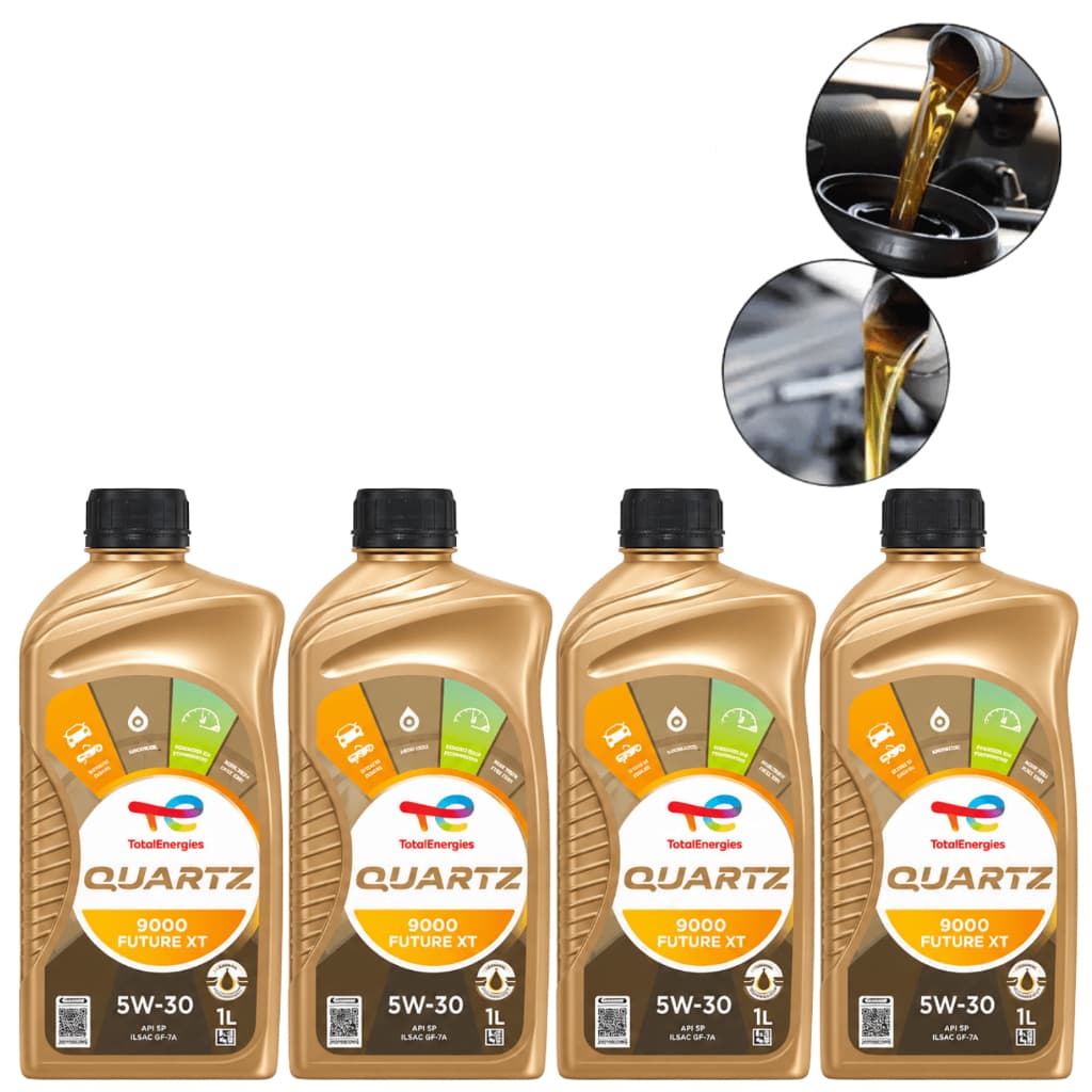 Kit 4 Óleo 5W30 Sintético Total Quartz Future XT 9000 API SQ GF7 Motor Turbo Correia Banhada a Óleo