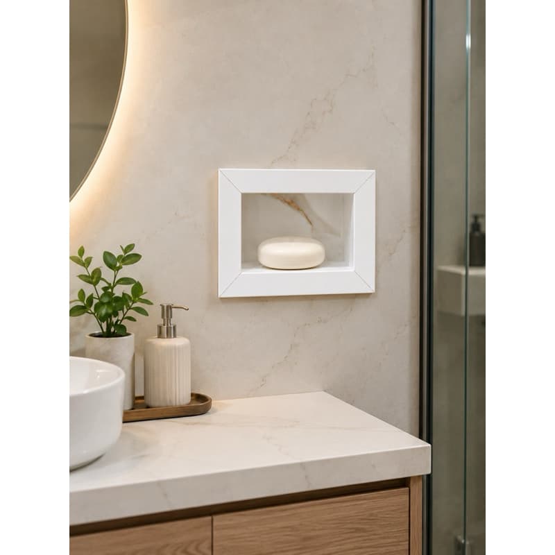 SABONETEIRA DE EMBUTIR NA PAREDE EM PORCELANATO 15x10x10 CM