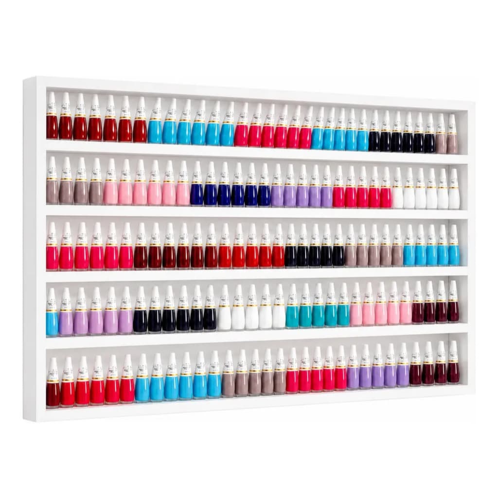 Nicho De Parede Expositor P/ 300 Esmaltes P/ Salão Manicure Branco 80x60x6