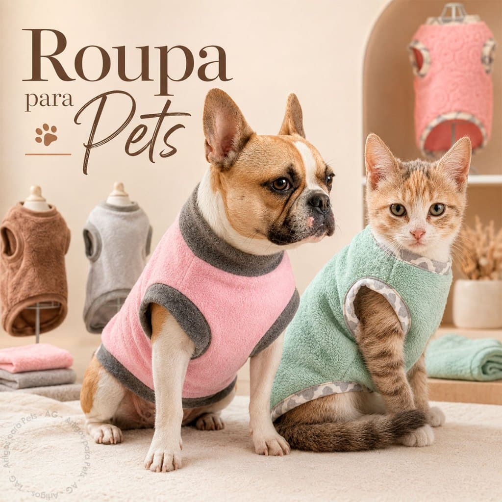 Roupinha 100% Soft para Pet Roupa Inverno Frio Cachorro Gato Cães Pequeno e Grande Porte Macho e Fêmea
