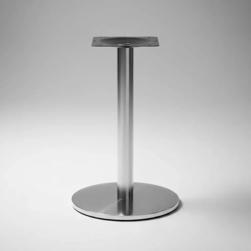 Base De Mesa Inox Redonda Para Tampos De Até 100cm 2202 OR Design