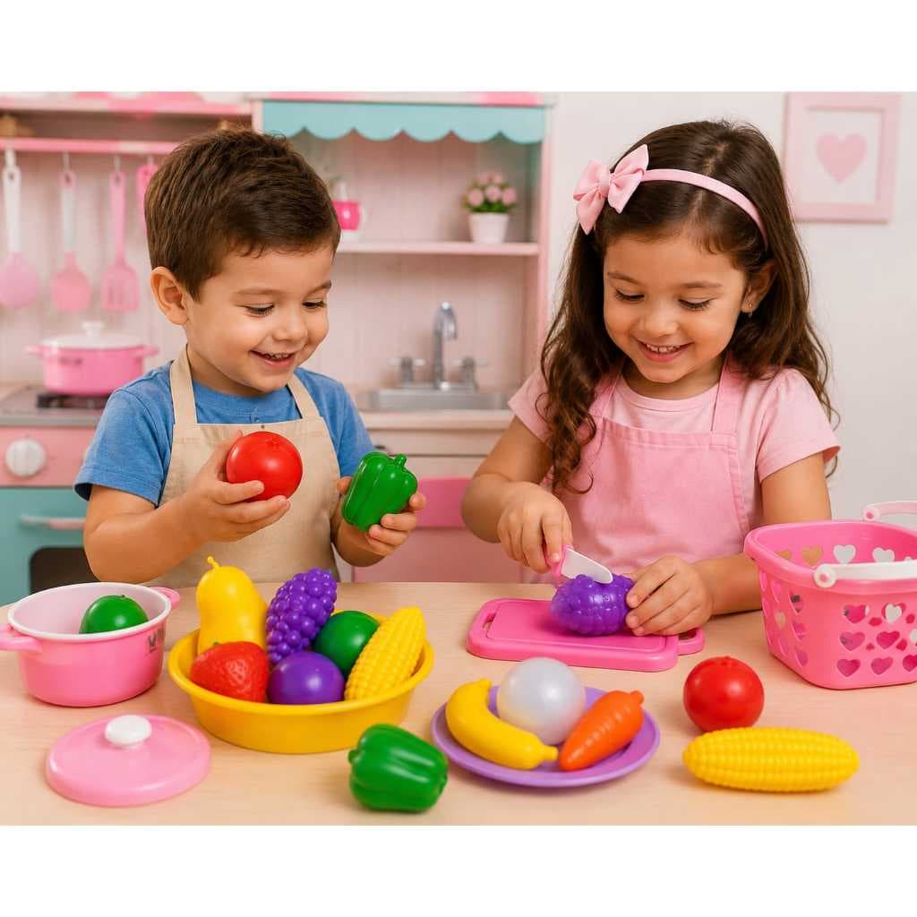 Kit Feirinha com Frutas e Legumes – Brincar de Fazer Compras Nunca Foi Tão Divertido!