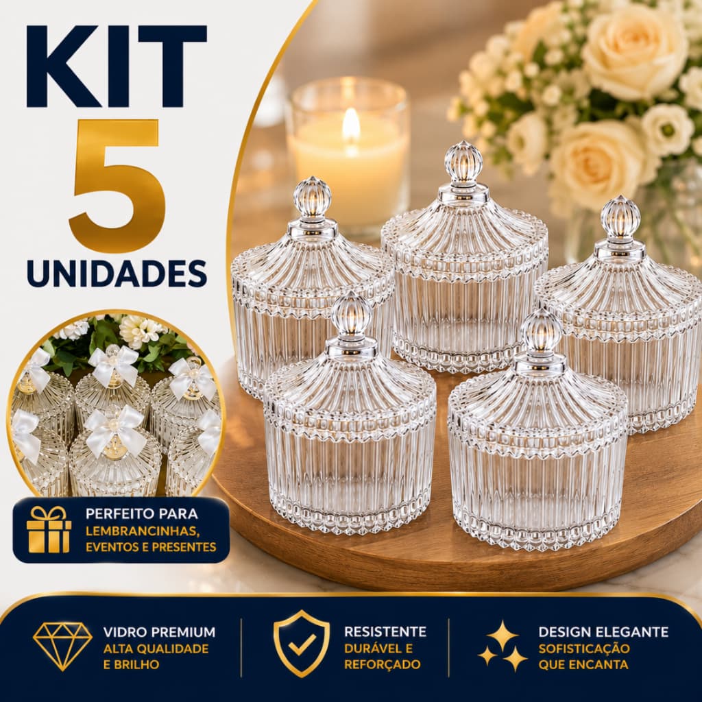 Potiche Bomboniere 220ml Vidro Lembrancinha Casamento Batizado
