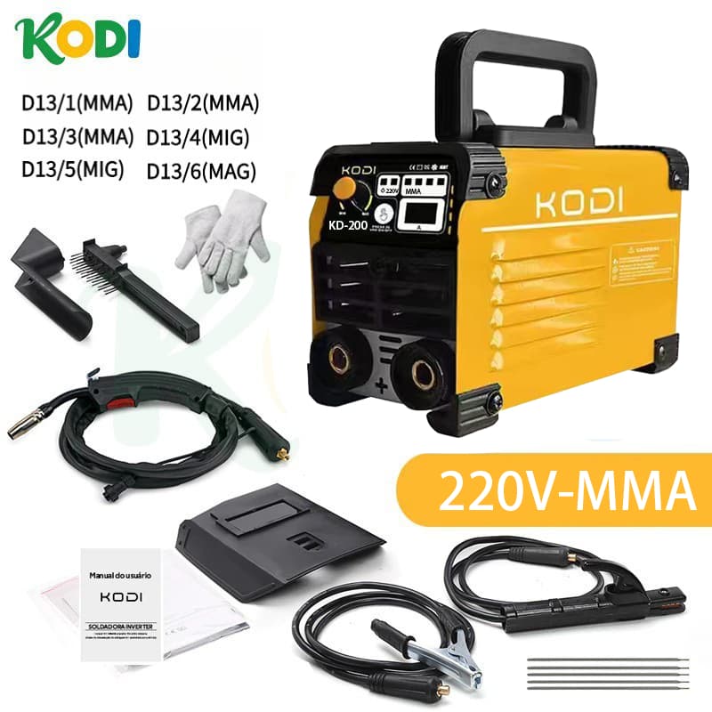 Máquina Solda MIG/MMA/TIG 5 em 1 Sem Gás Portátil Bivolt com Display Digital（Veja a imagem e a página de detalhes）- D13