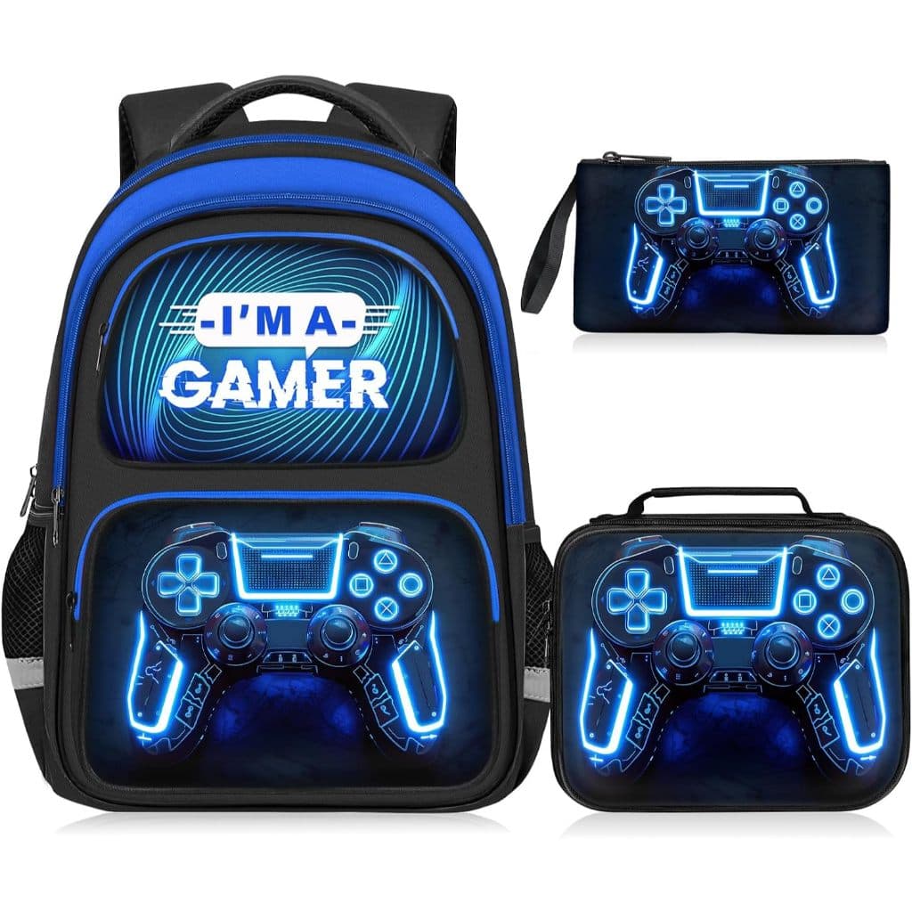 Mochila Escolar Passeio Infantil Bolsa Menino Kit Masculino 3 Peças com Lancheira Estojo Menino-Mochila escolar impermeá