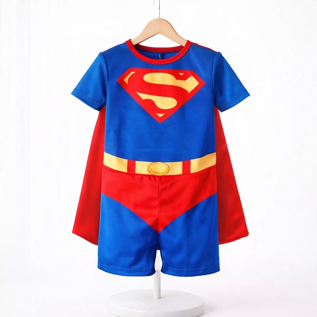 Fantasia Super Homem Infantil , Super Herói, Super Man, Com Máscara, Macacão Helanca Com Capa Heróis