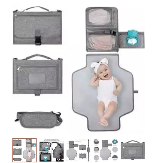 Trocador Portátil De Bebê Com Porta Fraldas Acolchoado