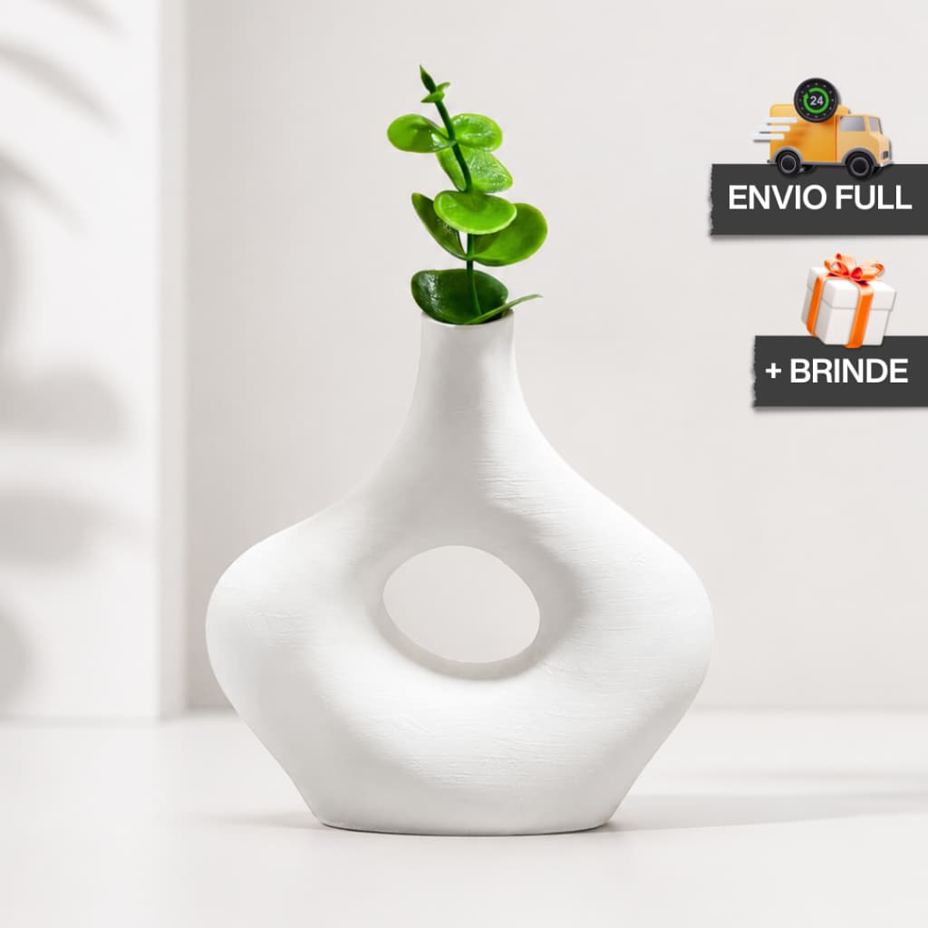 Vaso Decorativo Abstrato COM Planta Artificial Moderno Elegante + Presente Envio Rápido Decoração Minimalista Casa
