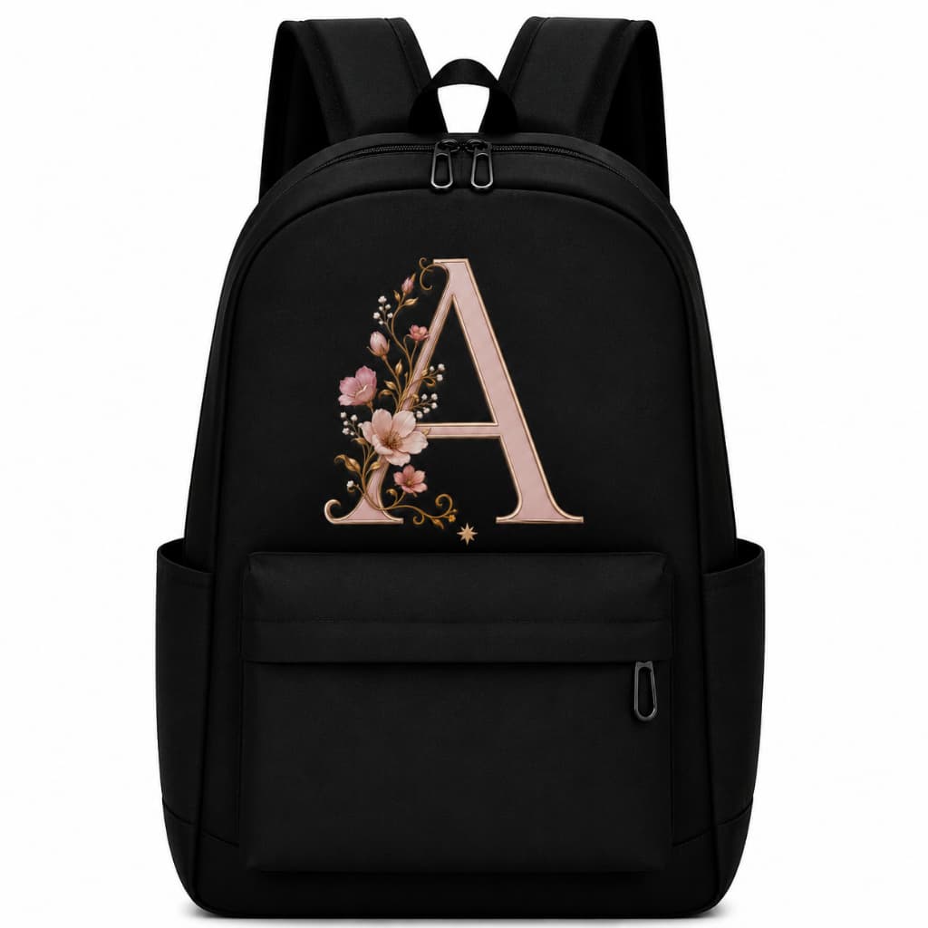 Mochila Escolar Infantil e Adulto Feminina Letra Personalizada Trabalho Faculdade Reforçada