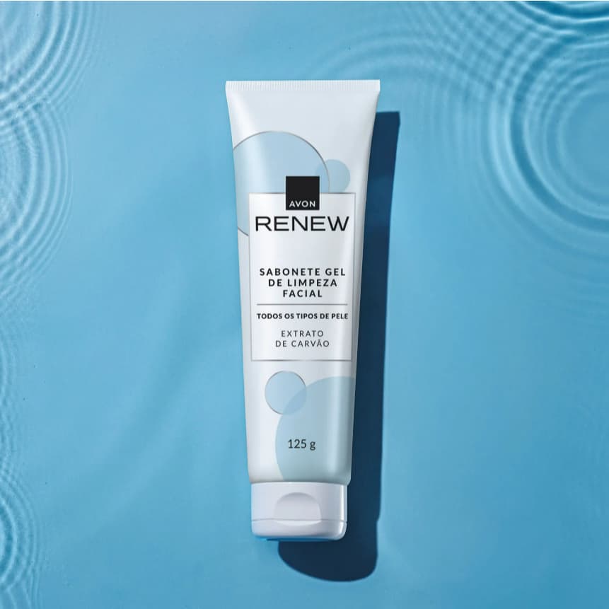 RENEW SABONETE GEL DE LIMPEZA FACIAL 125G COM EXTRATO DE CARVÃO AVON