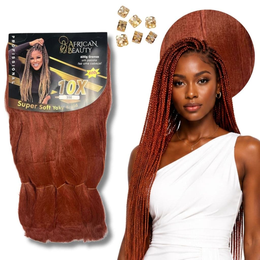 Cabelo Jumbo Tranças Fibra Yaki 600g Premium 10x Crochet Box Braid Fulani Faz uma cabeça