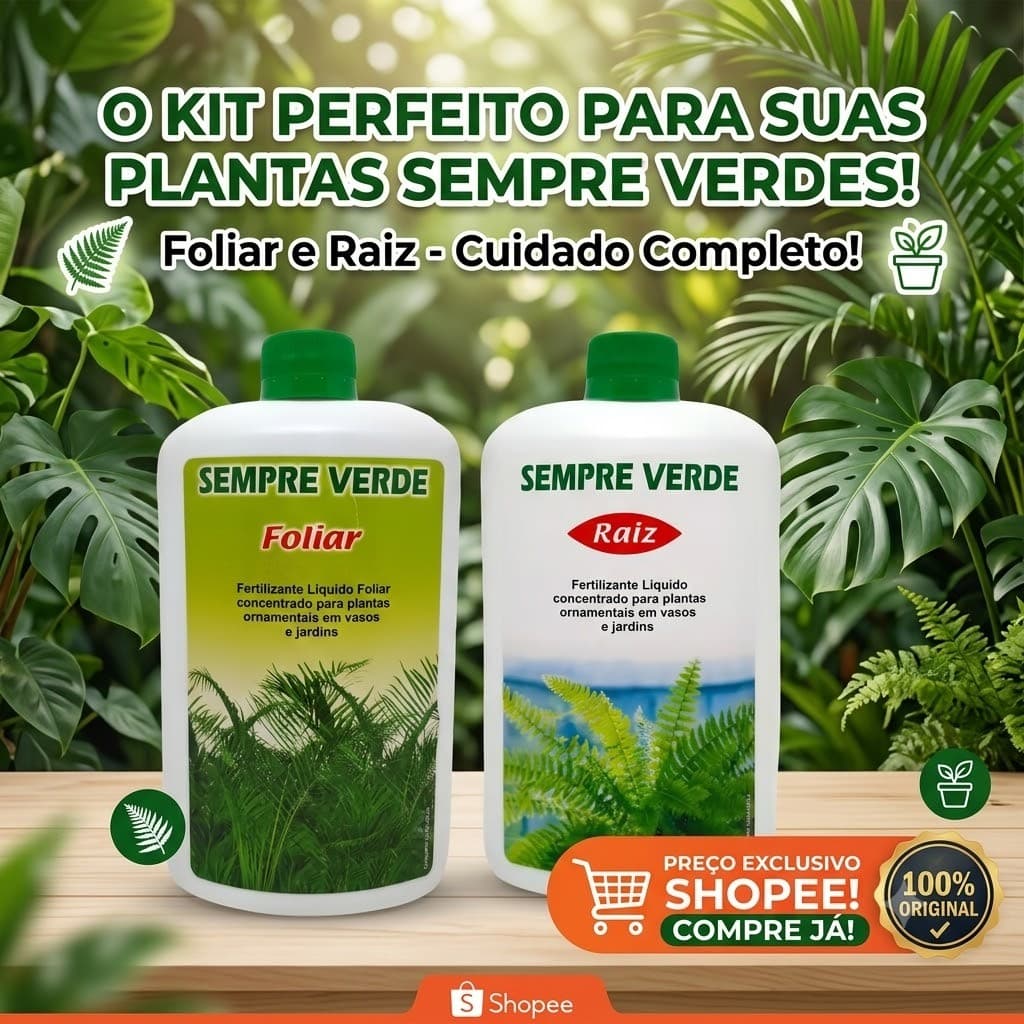 KIT NUTRIÇÃO COMPLETA : Sempre Verde Foliar 160ml + Raiz 160ml